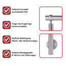 Geländer Edelstahl V2A senkrechte Streben seitliche Montage, Länge 4900 mm mit Seitenabstand 30 mm