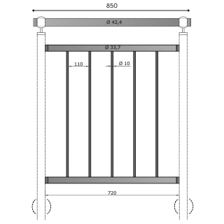 Geländer Edelstahl V2A senkrechte Streben
