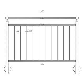 Geländer Edelstahl V2A senkrechte Streben