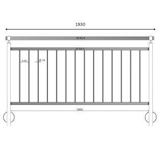 Geländer Edelstahl V2A senkrechte Streben