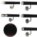 Handlauf Edelstahl Ø 42,4mm gewinkelte Edelstahlhalter schwarz pulverbeschichtet