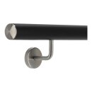 Handlauf_Edelstahl_42,4mm_schwarz_pulverbeschichtet_gewinklte_Halter_gewoelbte_Kappe