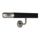 Handlauf Edelstahl Ø 42,4mm schwarz pulverbeschichtet mit gewinkelte Edelstahl Halter
