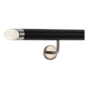 Handlauf Edelstahl Ø 42,4mm schwarz pulverbeschichtet mit gewinkelte Edelstahl Halter