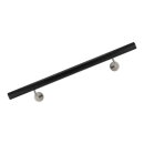 Handlauf Edelstahl schwarz Ø 42,4mm gewinkelte Edelstahlhalter, Länge 90 cm mit 2 Halter und gerade Kappe