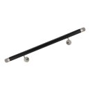 Handlauf Edelstahl schwarz Ø 42,4mm gewinkelte Edelstahlhalter, Länge 190 cm mit 2 Halter und schräges Endstück