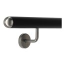 Handlauf Edelstahl Ø 42,4mm gewinkelte Edelstahlhalter schwarz pulverbeschichtet