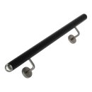 Handlauf_Edelstahl_42,4mm_schwarz_pulverbeschichtet_gewinklte_Halter_gewoelbte_Kappe