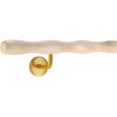 Ahorn Holz Handlauf wellenförmig Ø 42 mm gewinkelte Edelstahl Handlaufhalter - Turnstab, Gmynastikstab, Ergo-Stab & Fingertrainer