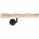 Ahorn Holz Handlauf wellenförmig Ø 42 mm gewinkelte Edelstahl Handlaufhalter - Turnstab, Gmynastikstab, Ergo-Stab & Fingertrainer