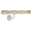 Ahorn Holz Handlauf wellenförmig Ø 42 mm gewinkelte Edelstahl Handlaufhalter - Turnstab, Gmynastikstab, Ergo-Stab & Fingertrainer