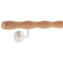 Holz Handlauf Buche wellenförmig Ø 42 mm gewinkelte Edelstahl Handlaufhalter - Turnstab, Gmynastikstab, Ergo-Stab & Fingertrainer