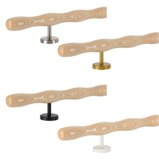 Holz Handlauf Esche wellenförmig Ø 42 mm gerade Edelstahl Handlaufhalter - Turnstab, Gmynastikstab, Ergo-Stab & Fingertrainer