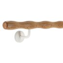Holz Handlauf Eiche wellenförmig Ø 42 mm gewinkelte Edelstahl Handlaufhalter - Turnstab, Gmynastikstab, Ergo-Stab & Fingertrainer