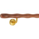 Holz Handlauf Mahagoni wellenförmig Ø 42 mm gewinkelte Edelstahl Handlaufhalter - Turnstab, Gmynastikstab, Ergo-Stab & Fingertrainer