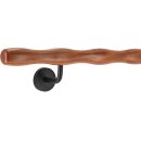 Holz Handlauf Mahagoni wellenförmig Ø 42 mm gewinkelte Edelstahl Handlaufhalter - Turnstab, Gmynastikstab, Ergo-Stab & Fingertrainer