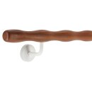 Holz Handlauf Mahagoni wellenförmig Ø 42 mm gewinkelte Edelstahl Handlaufhalter - Turnstab, Gmynastikstab, Ergo-Stab & Fingertrainer