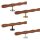 Holz Handlauf Mahagoni wellenförmig Ø 42 mm gerade Edelstahl Handlaufhalter - Turnstab, Gmynastikstab, Ergo-Stab & Fingertrainer