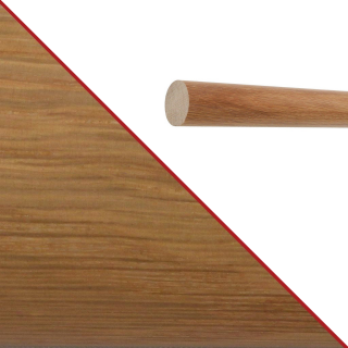 Konfigurator Holz Handlauf - Holzart Eiche lackiert in Ø 50 mm