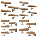 Konfigurator Holz Handlauf - Holzart Eiche lackiert in Ø 50 mm
