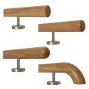 Konfigurator Holz Handlauf - Holzart Eiche lackiert in Ø 50 mm