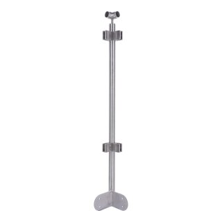 Glasgeländer Edelstahl Pfosten Seitenmontage Eckpfosten Außenecke mit Wandabstand 50 mm