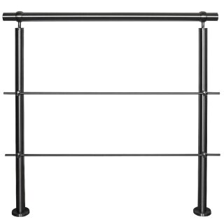 Konfigurator Edelstahl Geländer mit Handlauf Edelstahl und 2 Querstreben