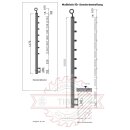 Konfigurator Geländer mit Handlauf Edelstahl Schwarz, 7 Querstreben und Seitenabstand 10 mm