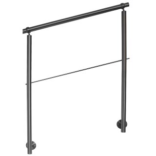 Konfigurator Edelstahl Geländer mit Handlauf Holz Buche, 1 Querstrebe und Seitenabstand 30 mm