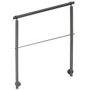 Konfigurator Edelstahl Geländer mit Handlauf Holz Buche, 1 Querstrebe und Seitenabstand 30 mm