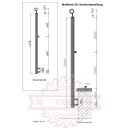 Konfigurator Edelstahl Geländer mit Handlauf Holz Buche, 1 Querstrebe und Seitenabstand 30 mm
