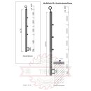 Konfigurator Edelstahl Geländer mit Handlauf Holz Buche, 3 Querstreben und Seitenabstand 30 mm