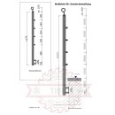 Konfigurator Edelstahl Geländer mit Handlauf Holz Eiche, 4 Querstreben und Seitenabstand 30 mm