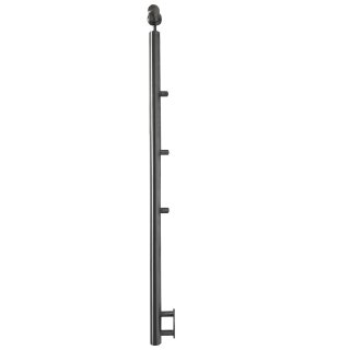 Edelstahl Pfosten mit Halteplatte Pfosten mit 3 Querstreben und Seitenabstand 70 mm
