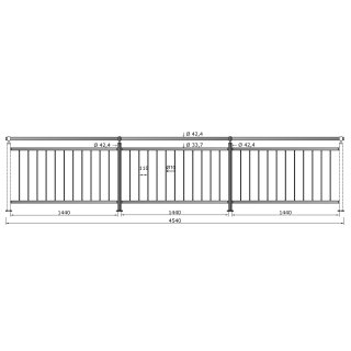 Geländer senkrechte Streben Aufmontage 900 mm Höhe - Länge Edelstahl 4540 mm