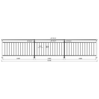 Geländer senkrechte Streben Aufmontage 900 mm Höhe - Länge Edelstahl 5140 mm