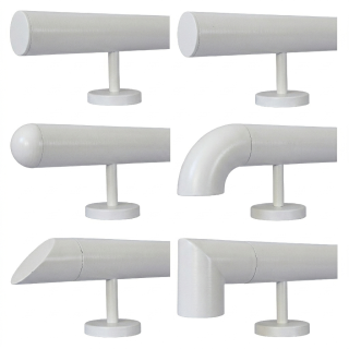 Handlauf Edelstahl Ø 42,4mm Weiß pulverbeschichtet gerade Edelstahlhalter