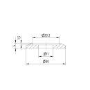 Edelstahl V2A Trapezscheiben Ø30 x 4 mm mit Ausdrehung Ø20,2 x 1,5 mm und Durchgangsbohrung 11,0 mm