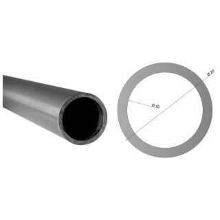 Edelstahlrohr V2A Rohr rund Profil Stange Querschnitt 20 x 2 mm Länge: 200 mm