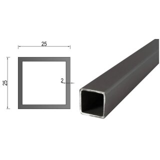 Quadrat- Rechteckrohr V2A Edelstahl in verschiedenen Querschnitten und Längen bis 6m am Stück Variante: Rechteck- Quadratprofil: 25 x 25 x 2 mm Länge: 600 mm