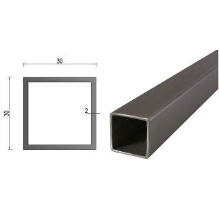 Quadrat- Rechteckrohr V2A Edelstahl in verschiedenen Querschnitten und Längen bis 6m am Stück Variante: Rechteck- Quadratprofil: 30 x 30 x 2 mm Länge: 100 mm