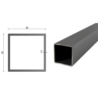 Quadrat- Rechteckrohr V2A Edelstahl in verschiedenen Querschnitten und Längen bis 6m am Stück Variante: Rechteck- Quadratprofil: 40 x 40 x 2 mm Länge: 600 mm