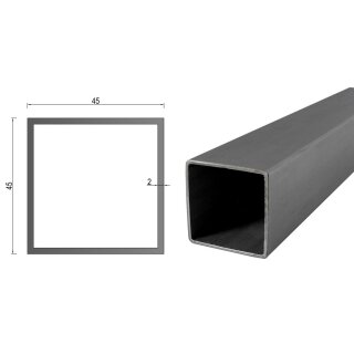 Quadrat- Rechteckrohr V2A Edelstahl in verschiedenen Querschnitten und Längen bis 6m am Stück Variante: Rechteck- Quadratprofil: 45 x 45 x 2 mm Länge: 300 mm