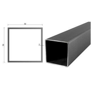 Quadrat- Rechteckrohr V2A Edelstahl in verschiedenen Querschnitten und Längen bis 6m am Stück Variante: Rechteck- Quadratprofil: 50 x 50 x 2 mm Länge: 2600 mm