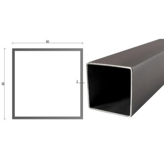 Quadrat- Rechteckrohr V2A Edelstahl in verschiedenen Querschnitten und Längen bis 6m am Stück Variante: Rechteck- Quadratprofil: 60 x 60 x 2 mm Länge: 500 mm