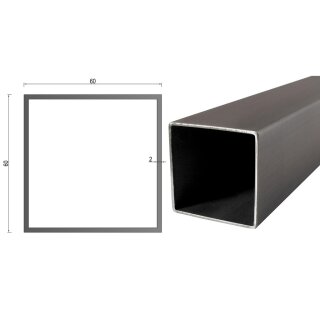 Quadrat- Rechteckrohr V2A Edelstahl in verschiedenen Querschnitten und Längen bis 6m am Stück Variante: Rechteck- Quadratprofil: 60 x 60 x 2 mm Länge: 2000 mm