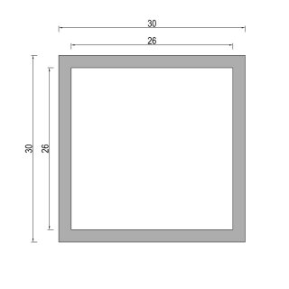 Aluminium Rechteck Quadrat Profil Alu Kastenprofil Vierkantprofil Rohr Aluprofil Quadratprofil 30x30x2 mm ..... schwei&szlig;bar Meter 150cm ........................ (1500mm 1,5m 1,50m)