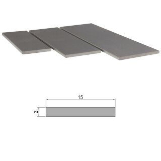 Aluminium Rundstäbe Rundrohre Flachstangen Alu Profil Rundmaterial Rund Hohlstab Flachmaterial (Stange) 15x2mm EN AW 6060 T66 10cm x 4 Stück ............... (100mm 0,1m 0,10m)