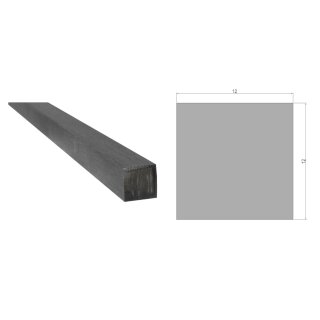 Rund- und Vierkant Edelstahl V2A Niro Vollmaterial quadrat 12/12 mm Länge: 1000 mm / 100 cm / 1,0 m