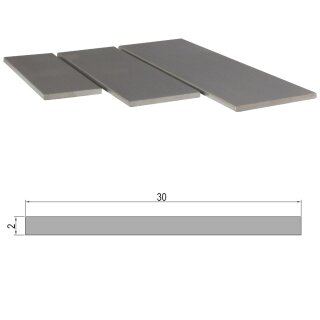 Aluminium Rundstäbe Rundrohre Flachstangen Alu Profil Rundmaterial Rund Hohlstab Flachmaterial (Stange) 30x2mm Flachprofil Stangen 220cm ........................ (2200mm 2,2m 2,20m)